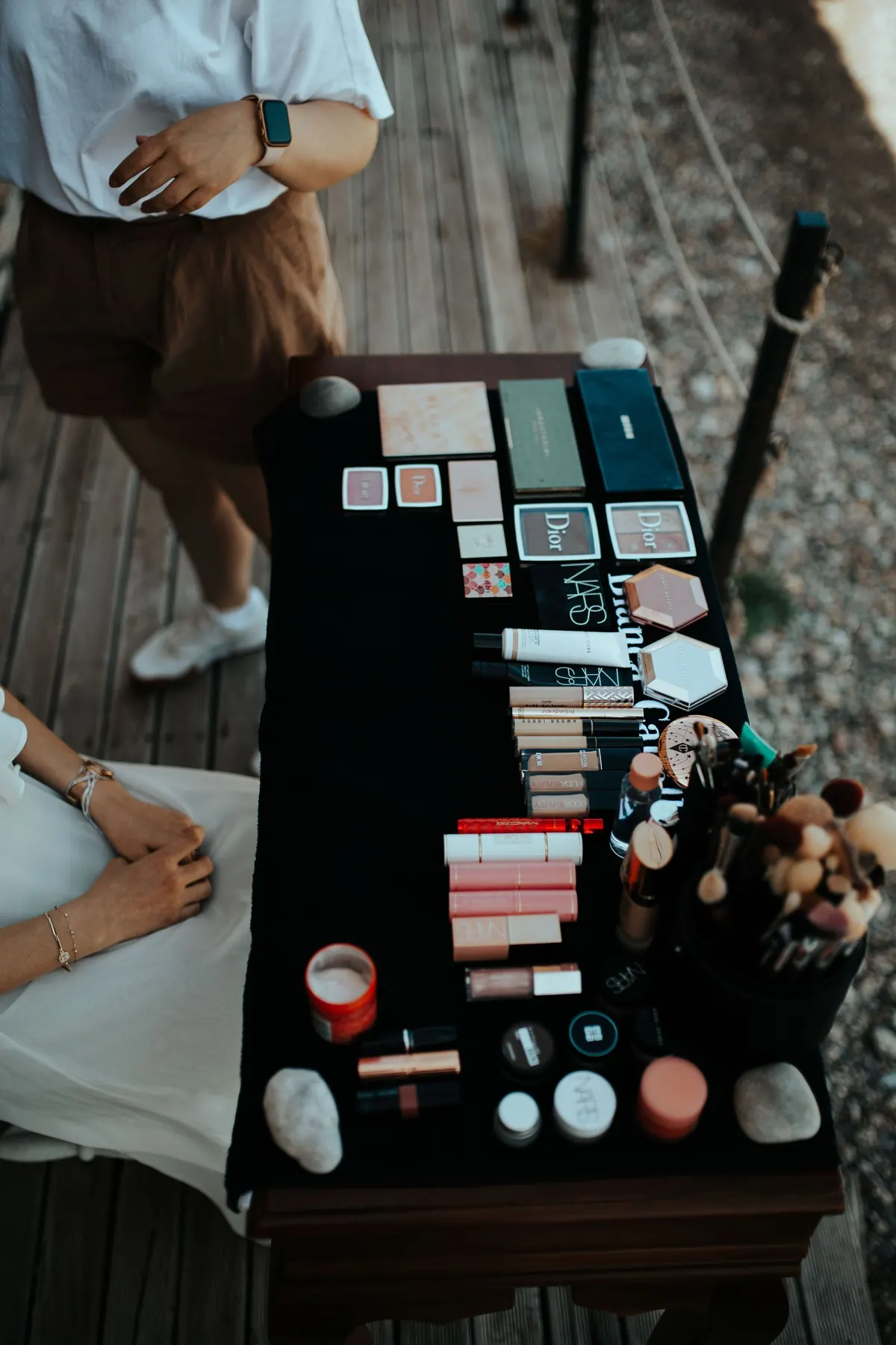 Cosmetics flat lay